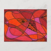 Cartão-postal "Study in Reds" Abstrato