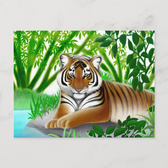 Cartão Postal Cartão-postal Sumatran Tiger Ameaçado (Frente)