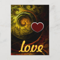 Cartão-postal Sunrise Floral Red Love