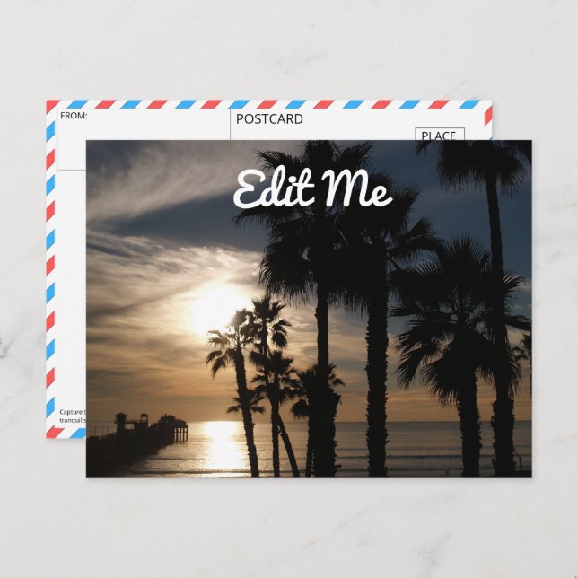 Cartão Postal Cartão-postal Sunset Personalizável (Frente/Verso)