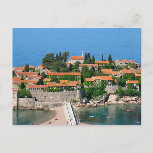 Cartão Postal Cartão-postal Sveti Stefan no Montenegro (Frente)
