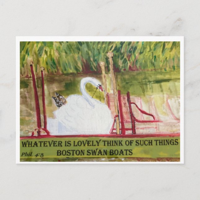 Cartão Postal Cartão-postal Swanboat de Boston (Frente)