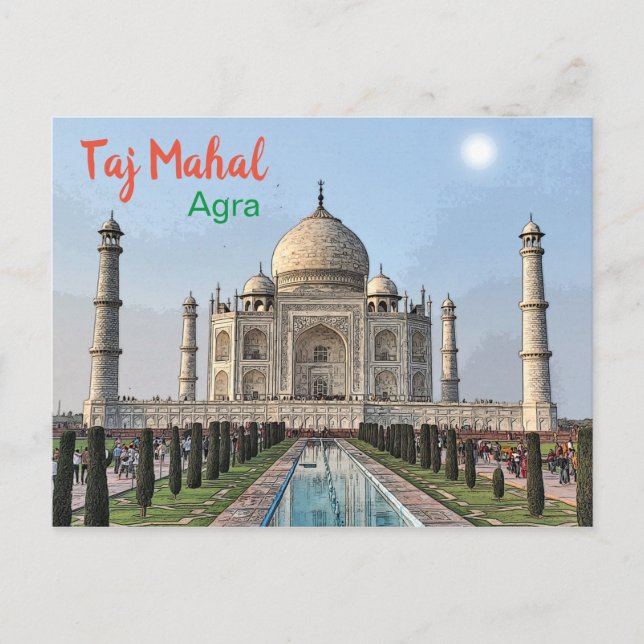 Cartão Postal Cartão-postal Taj Mahal da Índia (Frente)