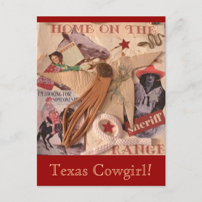 Cartão Postal Cartão-postal Texas Cowgirl (Frente)