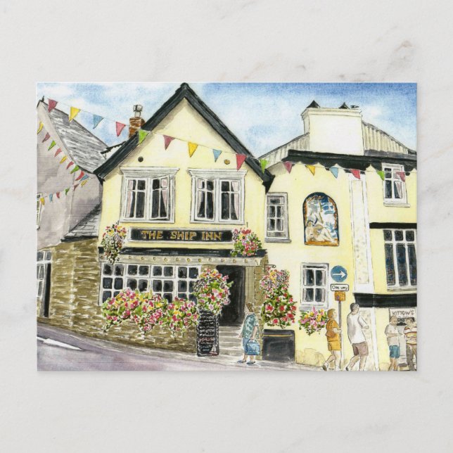 Cartão Postal Cartão-postal 'The Ship Inn (Fowey)' (Frente)