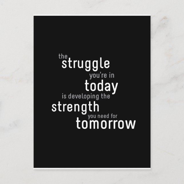 Cartão Postal Cartão-postal tipográfico motivacional (Frente)