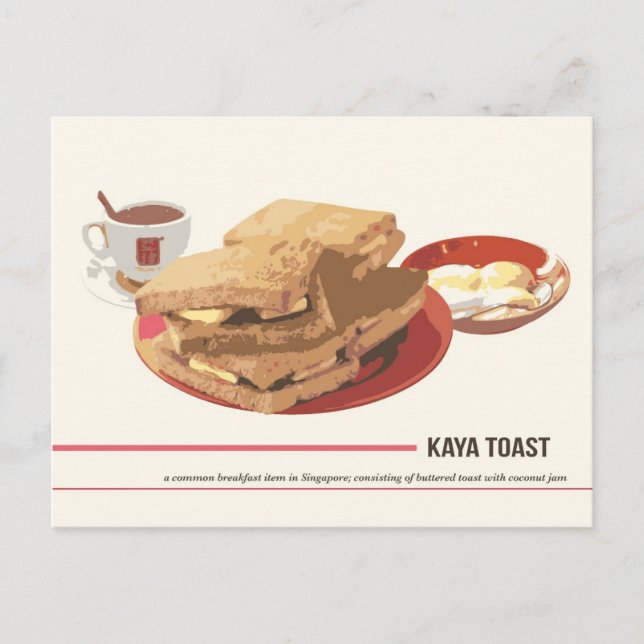 Cartão Postal Cartão-postal Toast Kaya (Frente)