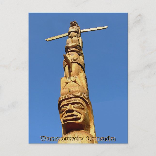 Cartão Postal Cartão-postal Totem Pole Personalize Vancouver Sou (Frente)