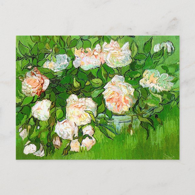 Cartão Postal Cartão-postal Van Gogh Pink Roses (Frente)