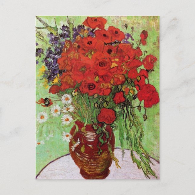 Cartão Postal Cartão-postal Van Gogh Red Poppies e Daisies (Frente)