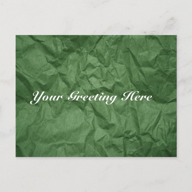 Cartão Postal Cartão-postal vazio com textura em papel verde ama (Frente)