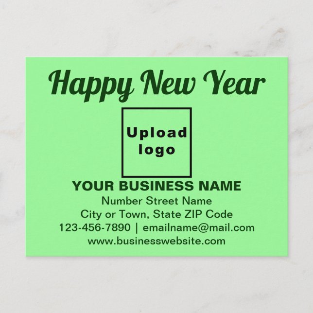 Cartão Postal Cartão-postal verde claro para o Ano Novo da Empre (Frente)