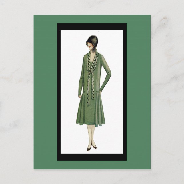 Cartão Postal Cartão-postal verde da década de 1920 (Frente)