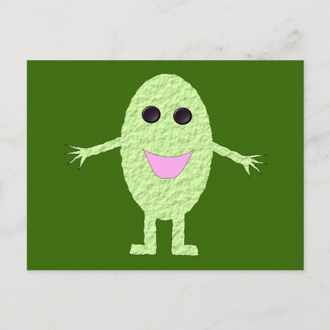 Cartão Postal Cartão-postal verde feliz (Frente)