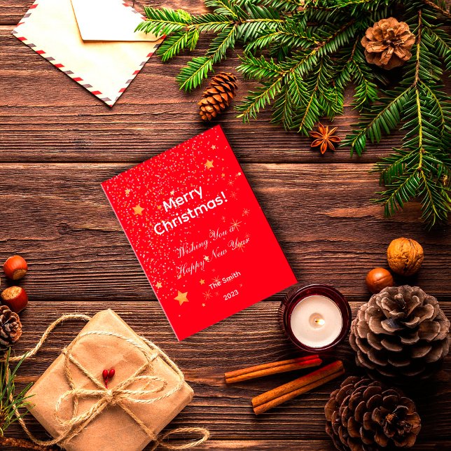 Cartão Postal Cartão-postal verde-vermelho-de-confete de Natal (Criador carregado)