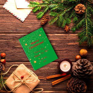 Cartão Postal Cartão-postal verde-vermelho-de-confete de Natal