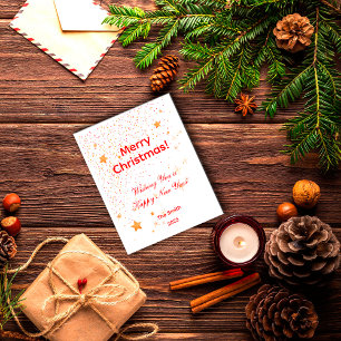 Cartão Postal Cartão-postal vermelho branco de confete de Natal