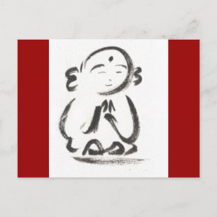 Cartão Postal Cartão-postal vermelho do Jizo