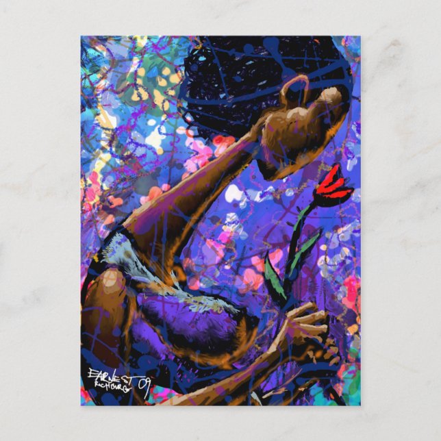 Cartão Postal Cartão-postal vermelho rosa (Frente)