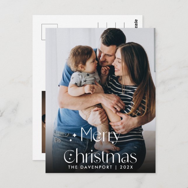 Cartão Postal Cartão-postal Vertical de Natal Escrito na Mão Clá (Frente/Verso)