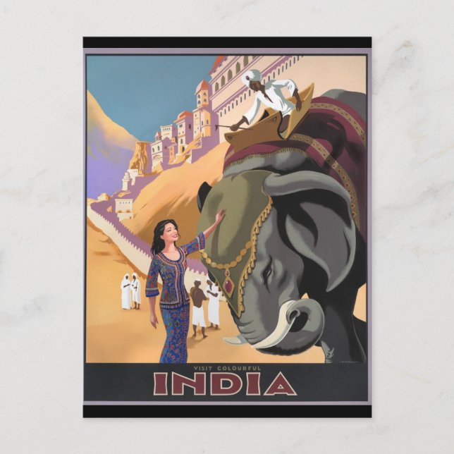 Cartão Postal Cartão-postal-Viagens vintage-Índia (Frente)