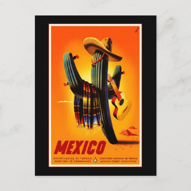 Cartão Postal Cartão-postal-Viagens vintage-México (Frente)
