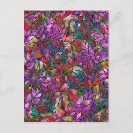 Cartão Postal Cartão-postal Vidro De Abstrato Floral
