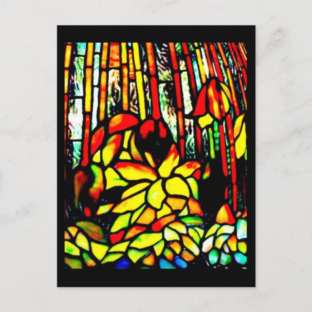 Cartão Postal Cartão-postal Vidro-Louis Tiffany 9 (Frente)