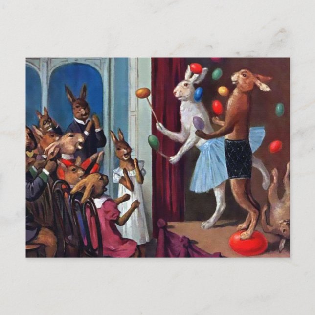 Cartão Postal Cartão-postal Vintage Bunny Show (Frente)