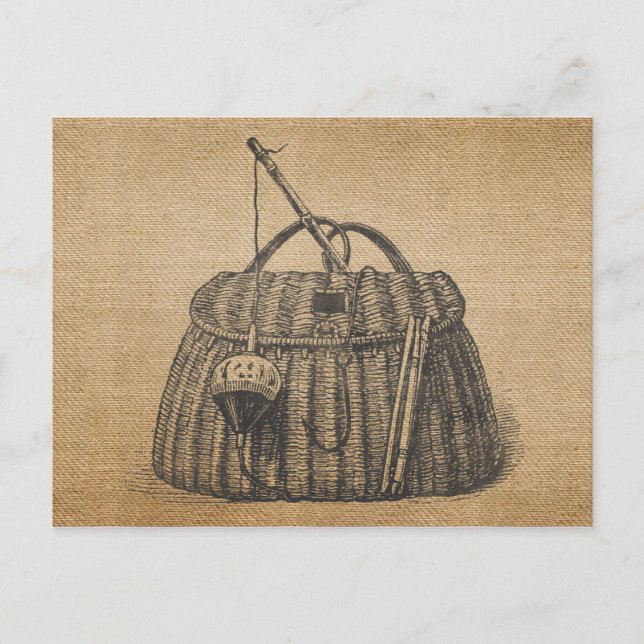 Cartão Postal Cartão-postal Vintage Fish Tackbox (Frente)