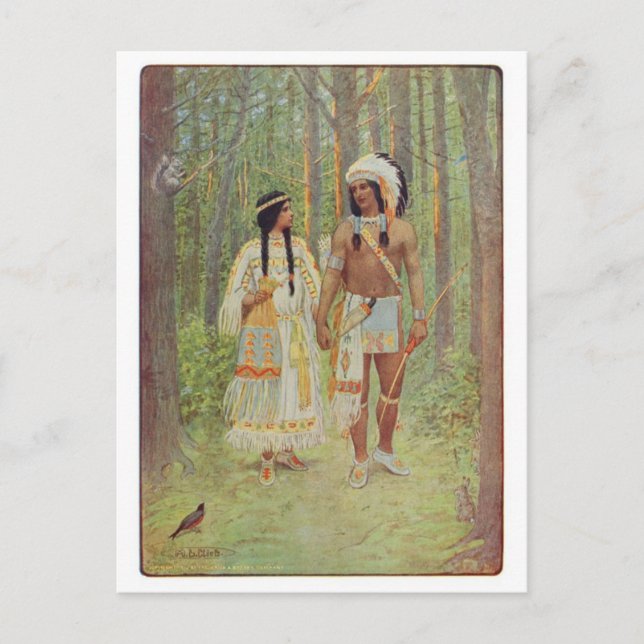 Cartão Postal Cartão-postal Vintage Illustration (Frente)