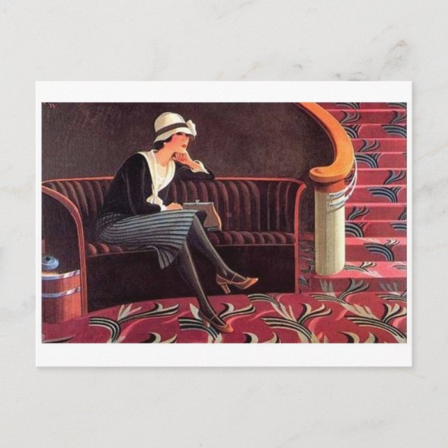 Cartão Postal Cartão-postal Vintage Illustration (Frente)