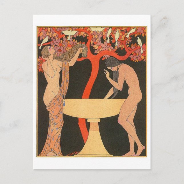 Cartão Postal Cartão-postal Vintage Illustration (Frente)