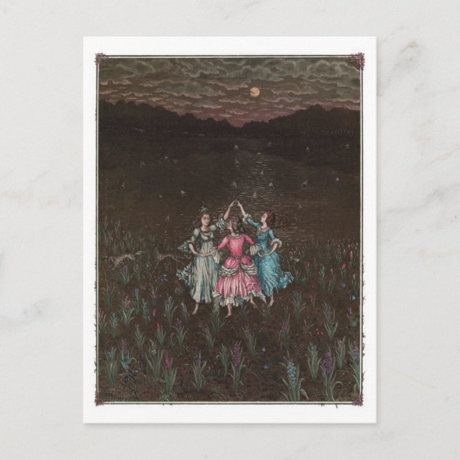 Cartão Postal Cartão-postal Vintage Illustration (Frente)