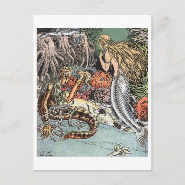 Cartão Postal Cartão-postal Vintage Illustration (Frente)