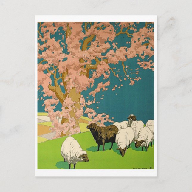 Cartão Postal Cartão-postal Vintage Illustration (Frente)