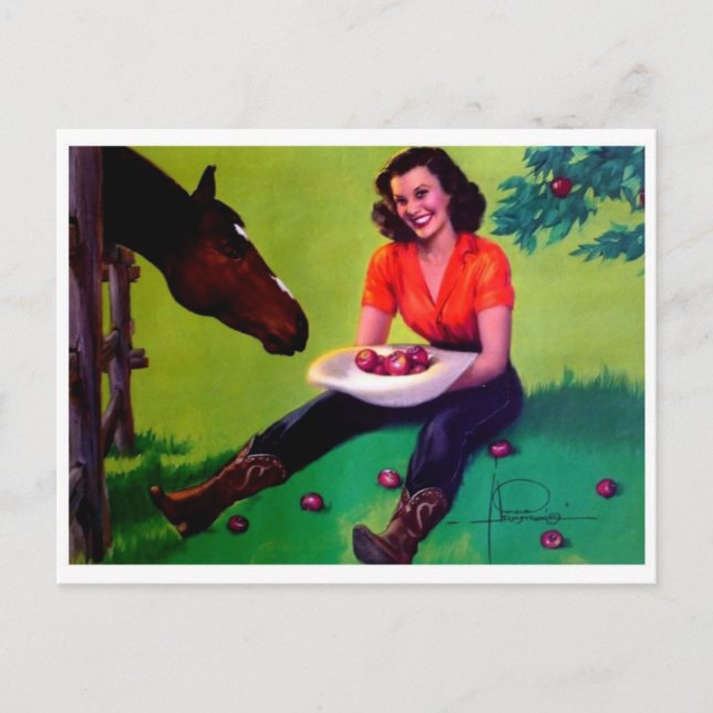 Cartão Postal Cartão-postal Vintage Illustration (Frente)