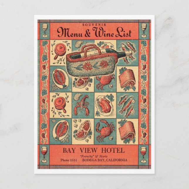 Cartão Postal Cartão-postal Vintage Illustration (Frente)