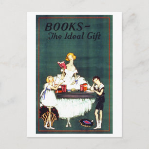 Cartão Postal Cartão-postal Vintage "Livros: o presente ideal"