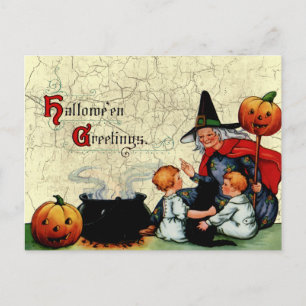 Cartão Postal Cartão-postal Vintage Old Witch