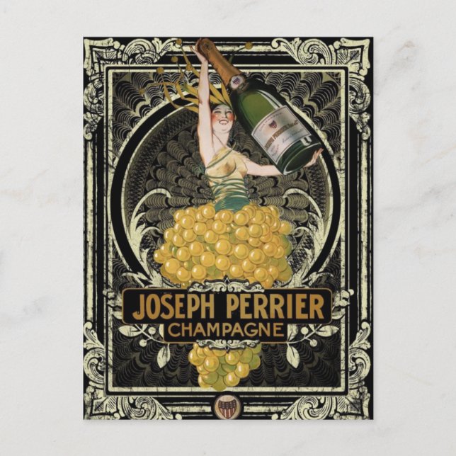 Cartão Postal Cartão-postal Vintage Perrier Champagne (Frente)