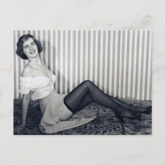 Cartão Postal Cartão-postal Vintage Pin Up Girl B&W