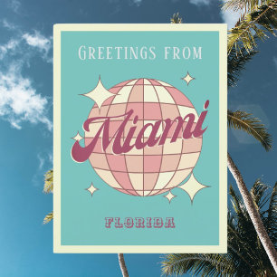 Cartão Postal Cartão-postal Vintage Retro da Flórida Miami