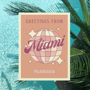 Cartão Postal Cartão-postal Vintage Retro da Flórida Miami