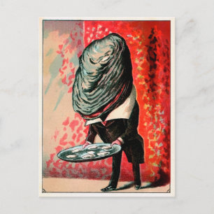 Cartão Postal Cartão-postal Vintage Victorian Oyster Servindo O