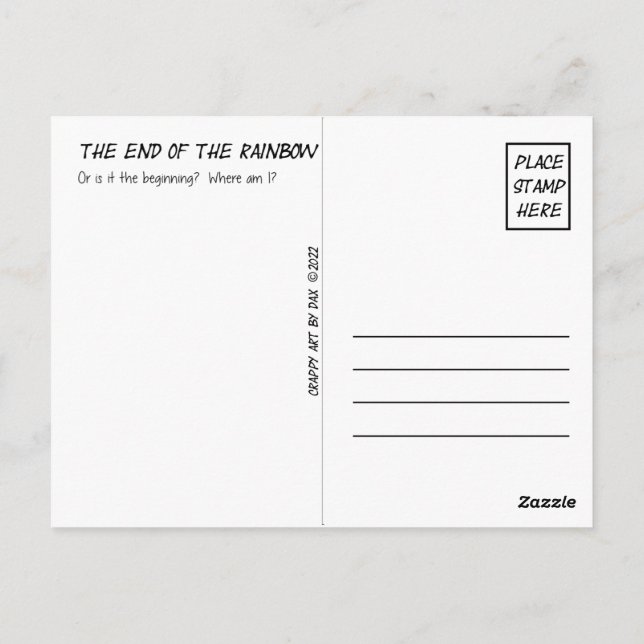 Cartão Postal Cartão-postal, Violeta, Roxo, Fim do Arco-Íris (Verso)