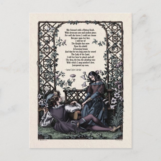 Cartão Postal Cartão-postal vitoriano Coleridge "Love" (Frente)