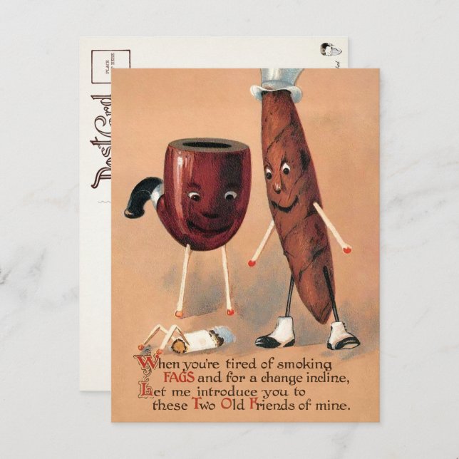 Cartão Postal Cartão-postal vitoriano para fumagem de ímpar  (Frente/Verso)