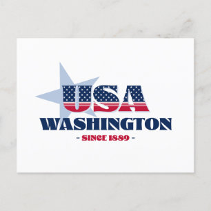 Cartão Postal Cartão-postal Washington em Vermelho, Branco e Azu
