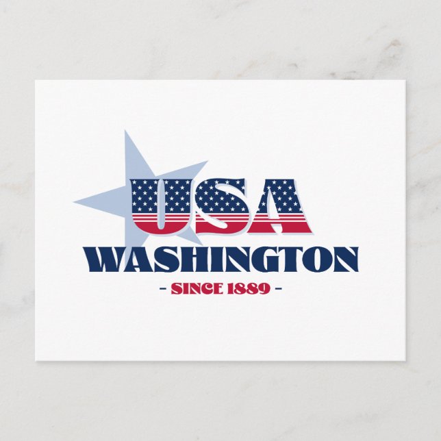 Cartão Postal Cartão-postal Washington em Vermelho, Branco e Azu (Frente)